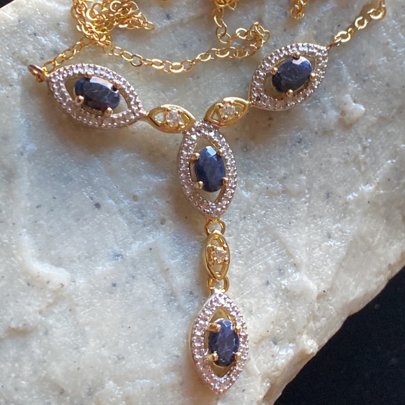 🆕18K Gold Over Sterling Silver 2.17ct Multi-Gem /Diamond Accent Necklace - Picture 3 of 12